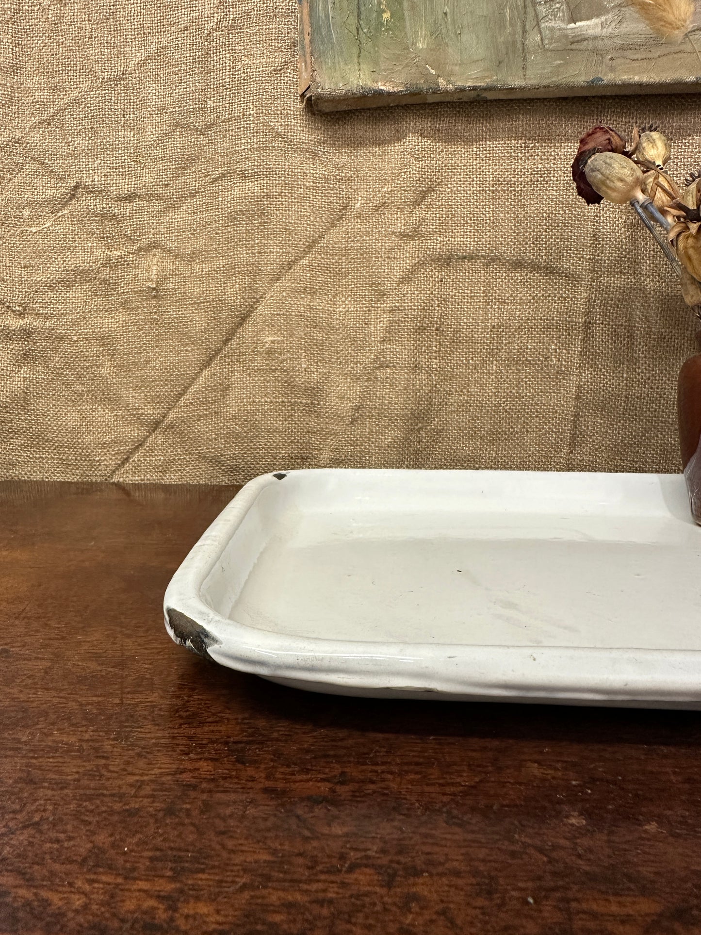 White Enamel Tea Tray