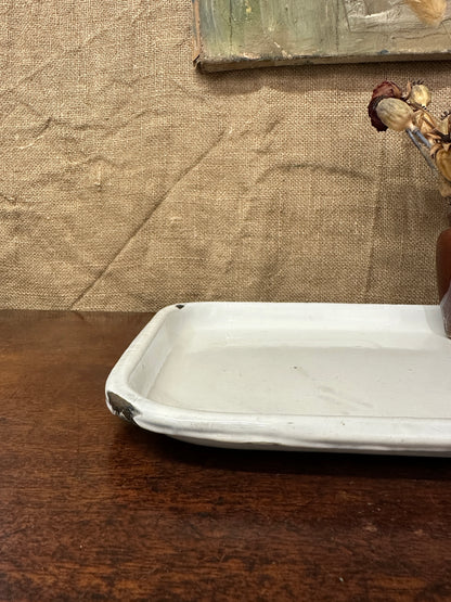 White Enamel Tea Tray