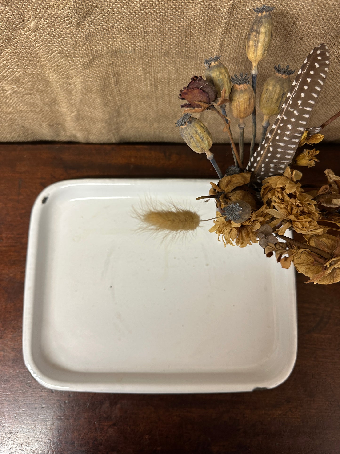 White Enamel Tea Tray