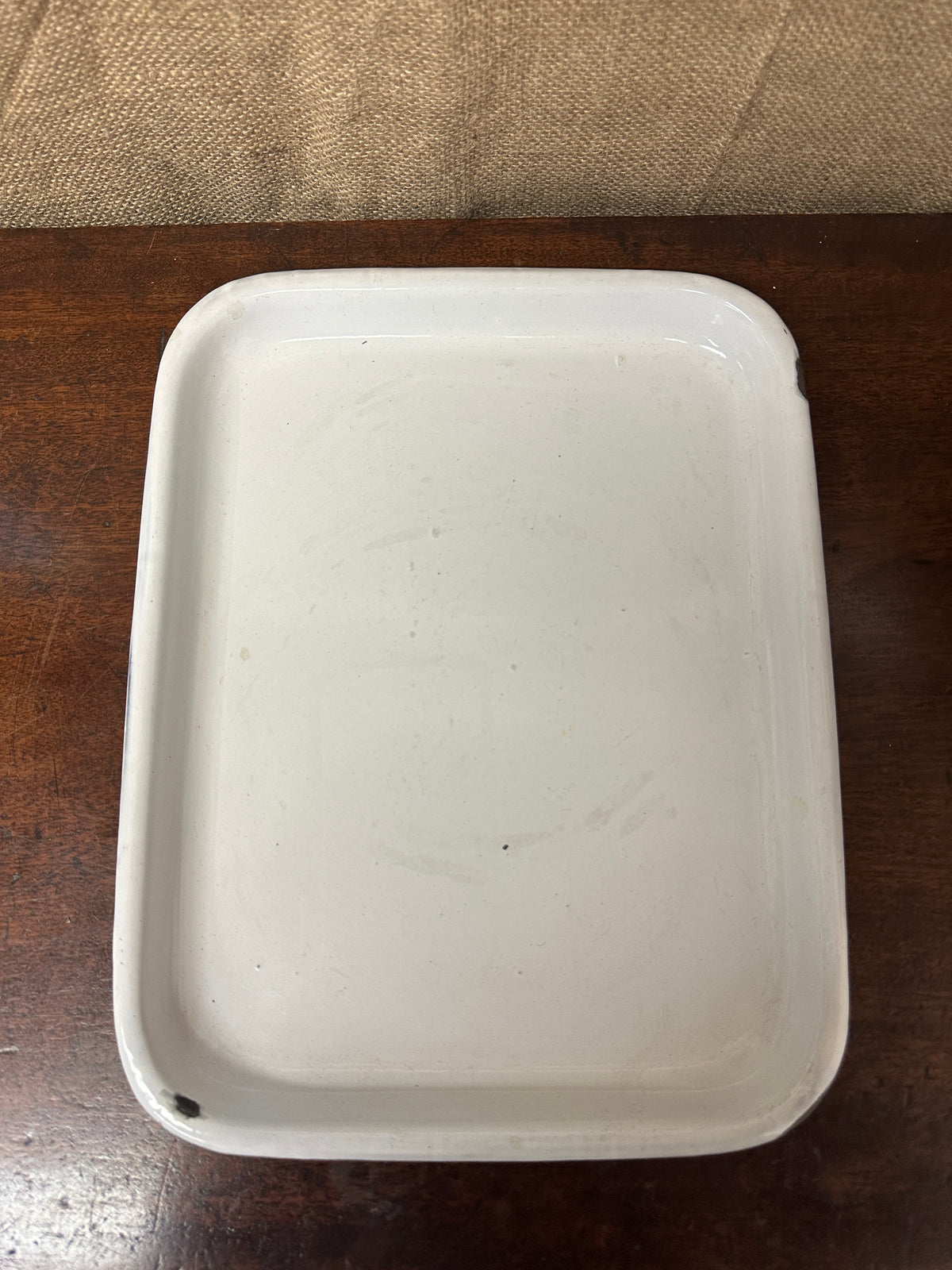 White Enamel Tea Tray