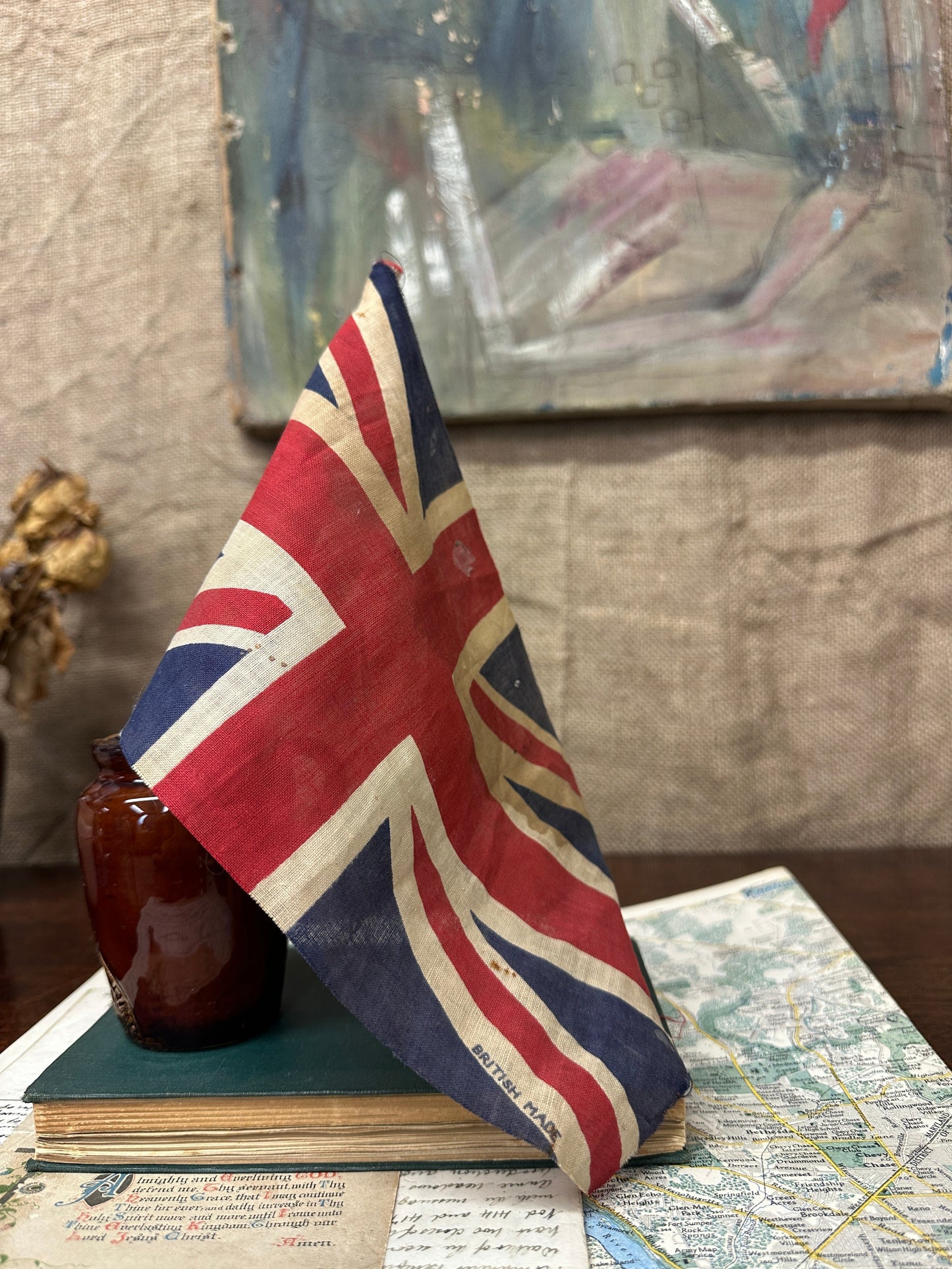 Vintage Small British Flag Union Jack The Blind Mole
