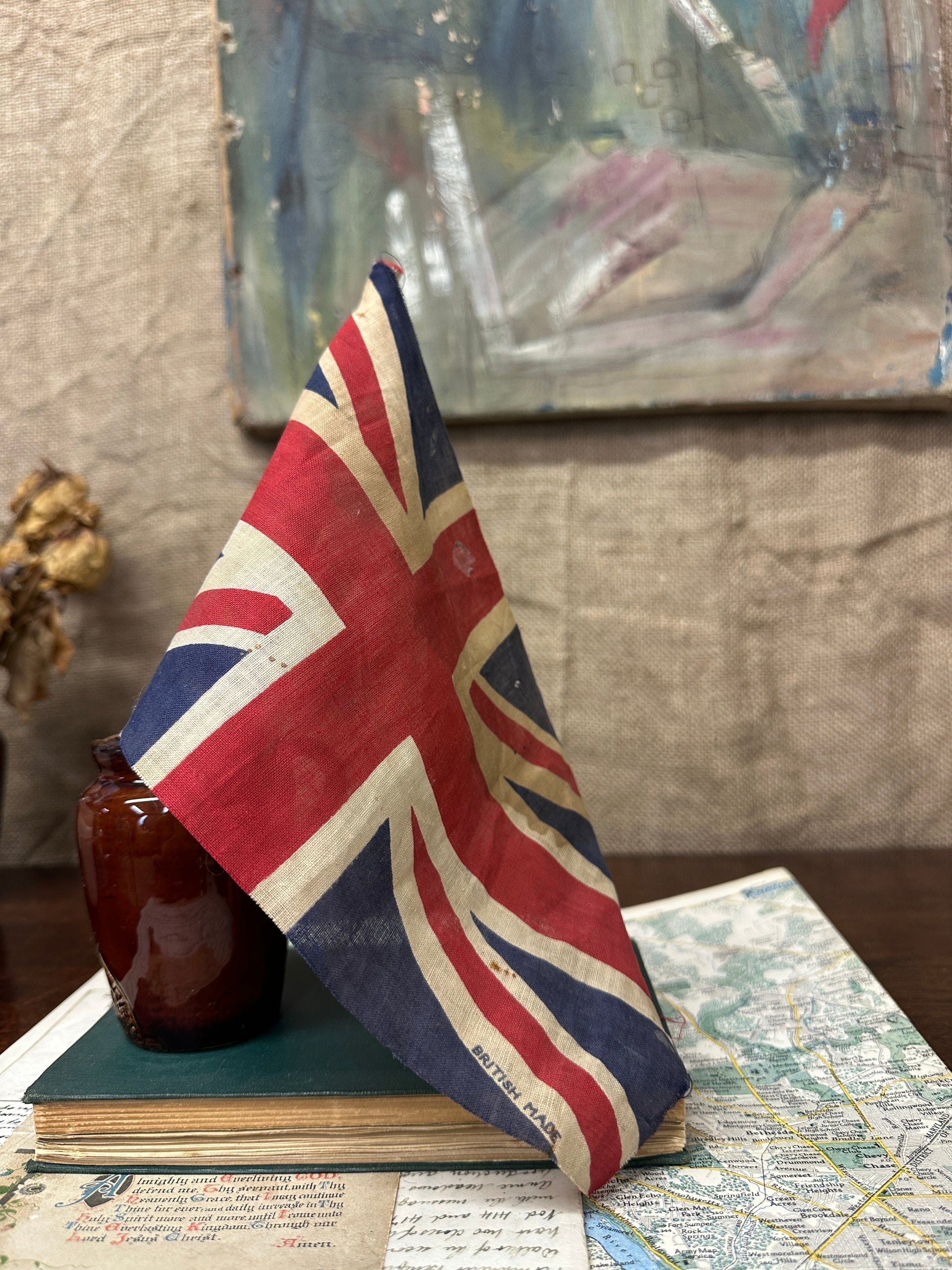 Vintage Small British Flag Union Jack The Blind Mole