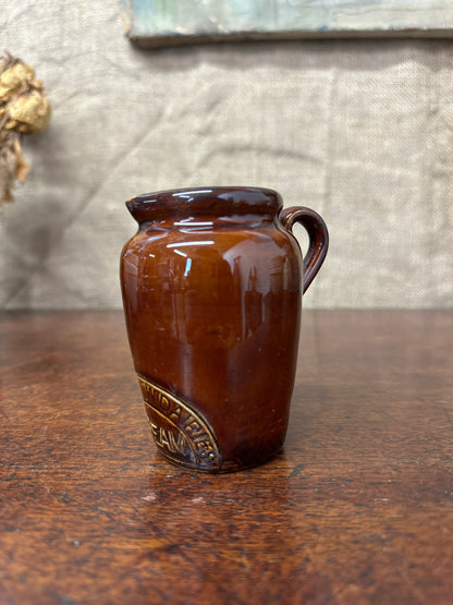 Glazed Brown Stoneware Cream Jug