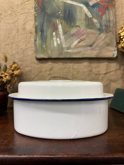 Vintage White Oval Roasting Dish
