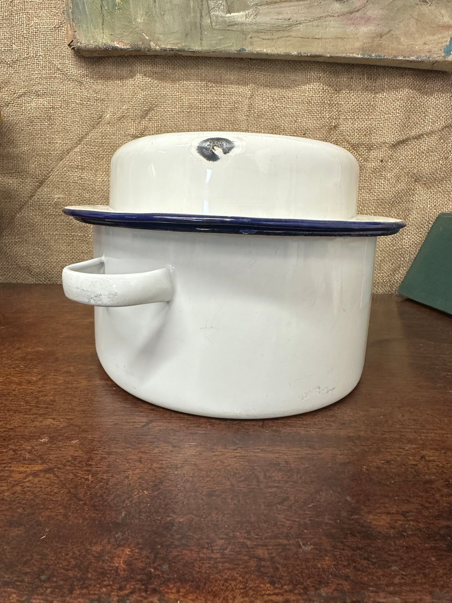 Vintage White Oval Roasting Dish