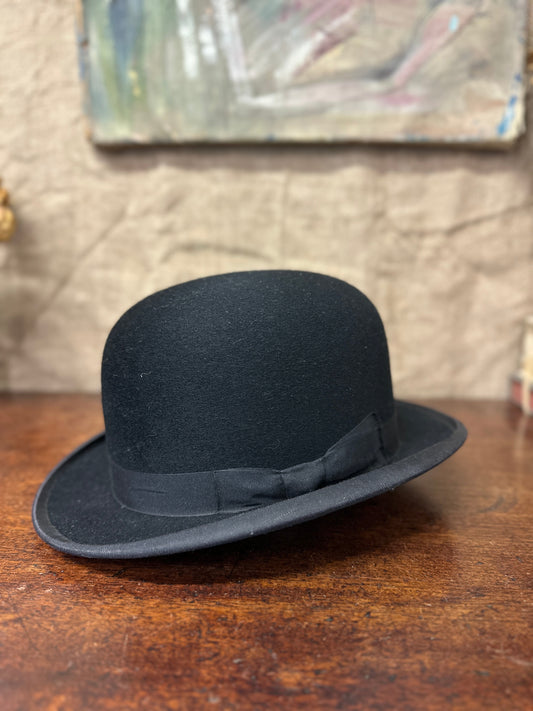Antique Black Bowler Hat CA Dunn & Co The Blind Mole