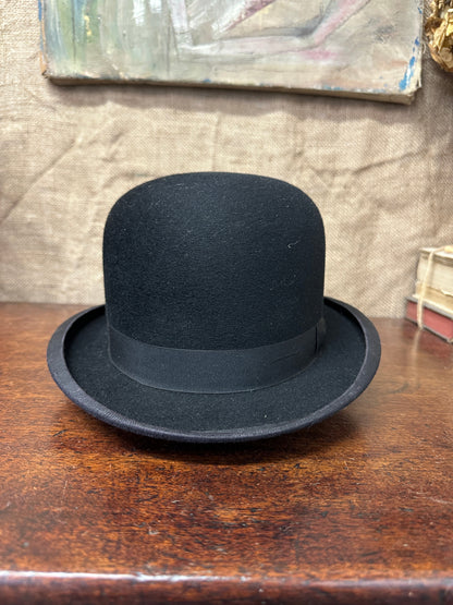 Antique Black Bowler Hat CA Dunn & Co The Blind Mole