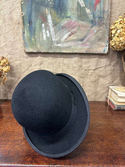 Antique Black Bowler Hat CA Dunn & Co The Blind Mole