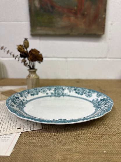 Victorian Tunstall Transferrer-ware Floral Serving Platter