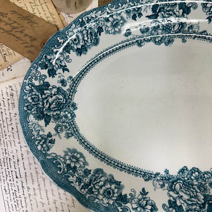 Victorian Tunstall Transferrer-ware Floral Serving Platter