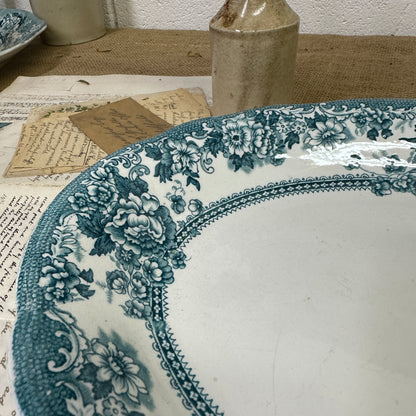Victorian Tunstall Transferrer-ware Floral Serving Platter
