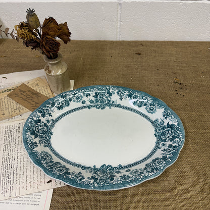 Victorian Tunstall Transferrer-ware Floral Serving Platter