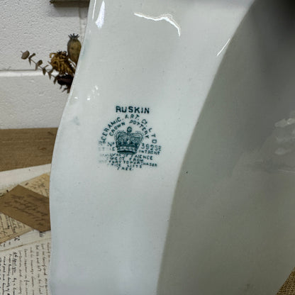 Victorian Crown Pottery Transferrer-ware Floral Serving Platter