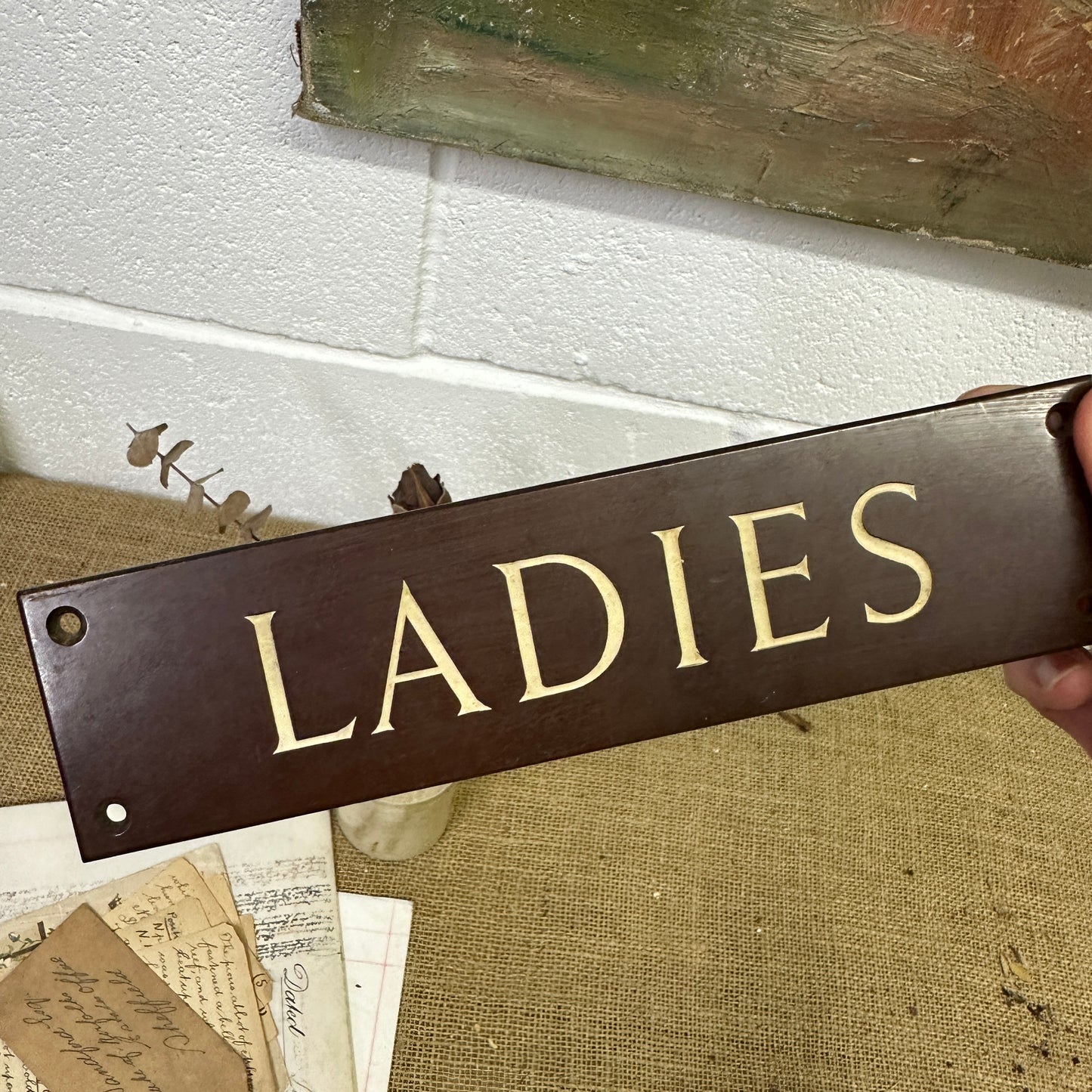 Antique Bakelite Ladies Sign