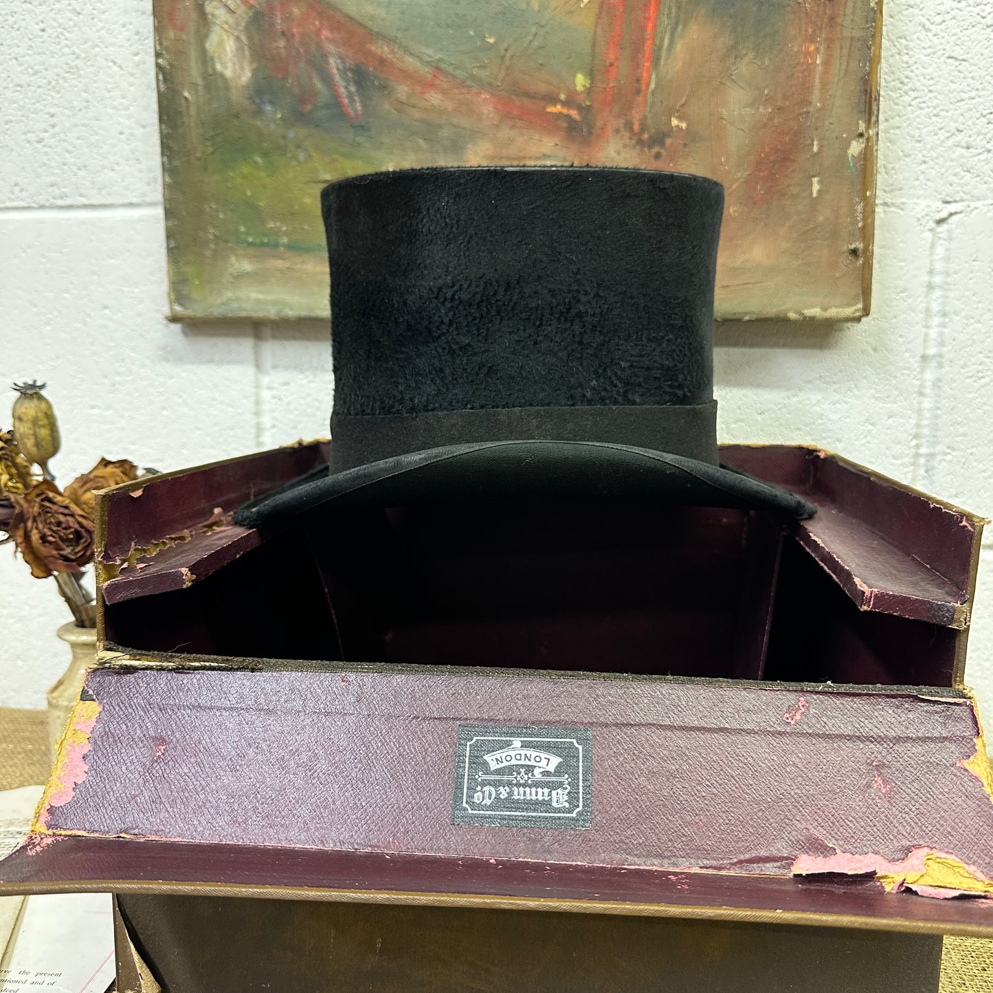 Antique Black Top Hat