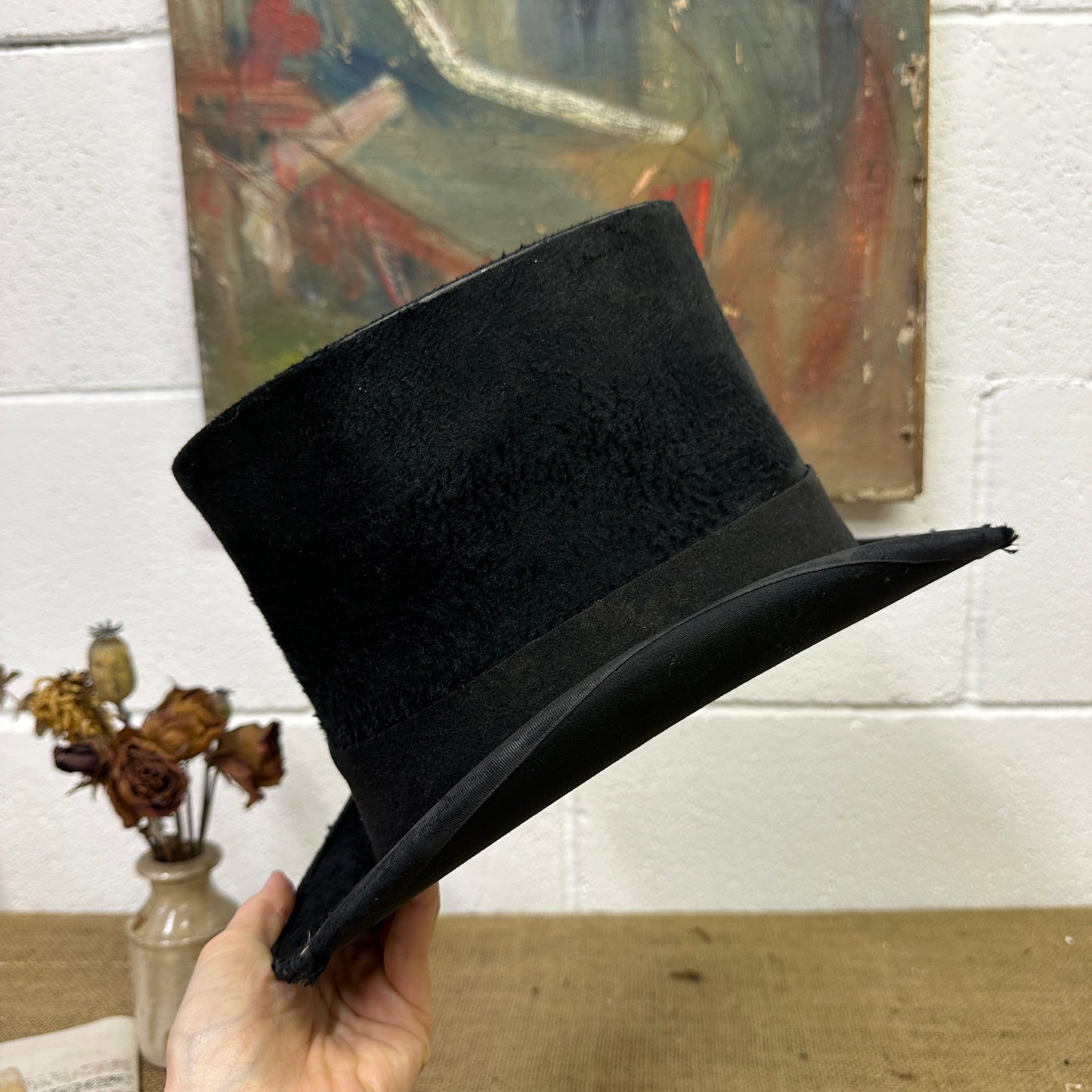 Antique Black Top Hat