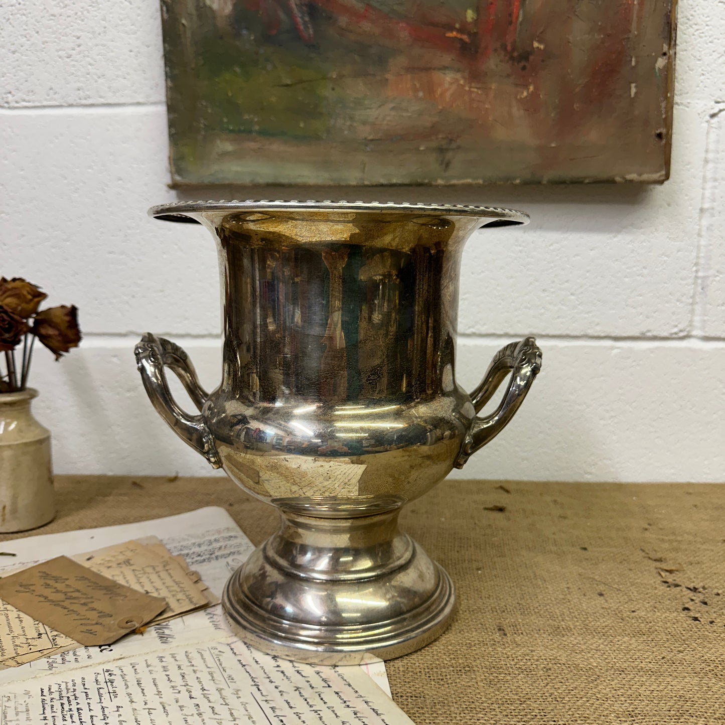 Large Silver Plated Urn