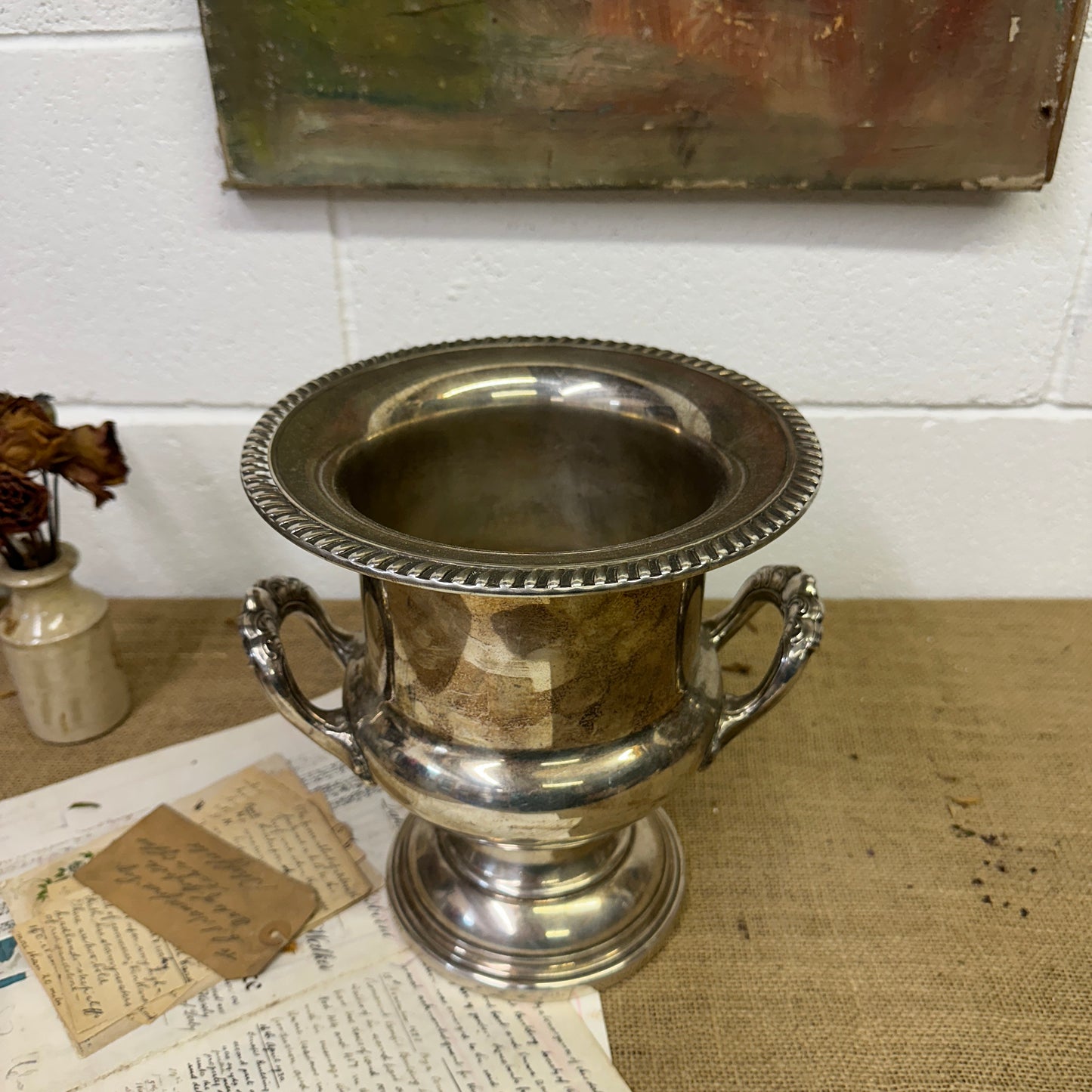 Large Silver Plated Urn