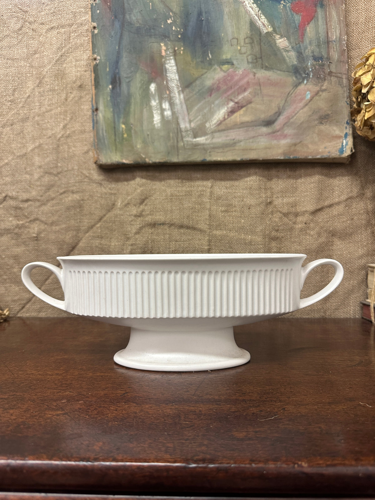 White Hornsea Doric Mantle Vase