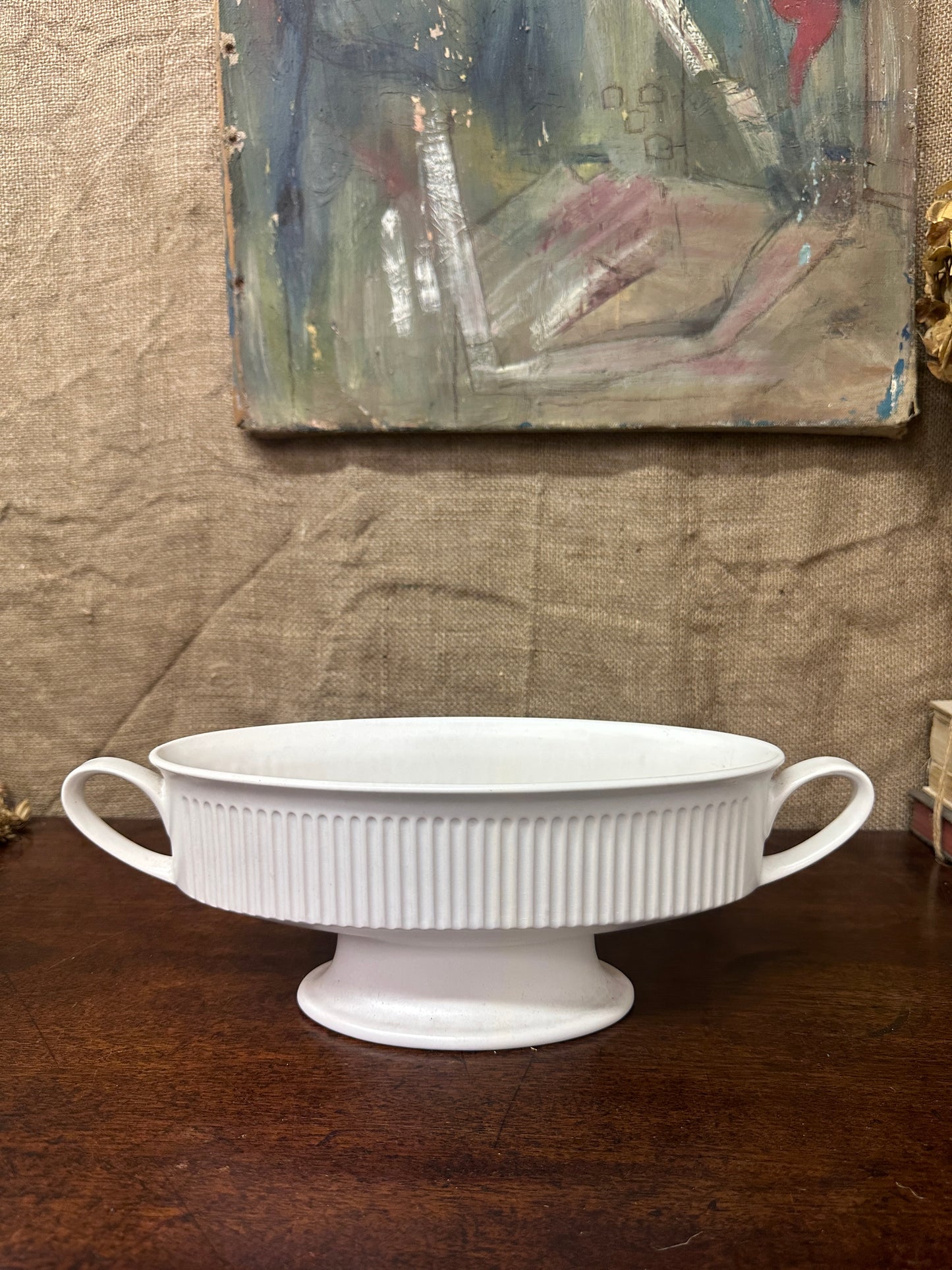 White Hornsea Doric Mantle Vase