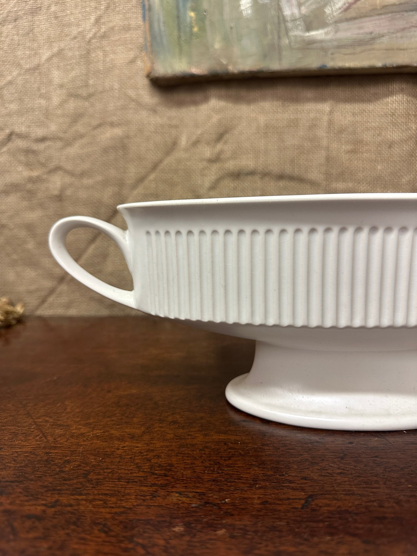 White Hornsea Doric Mantle Vase