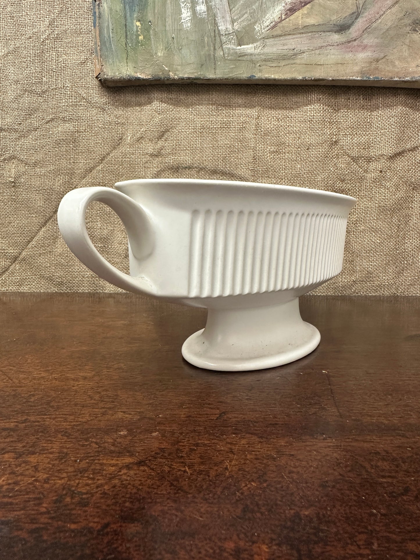 White Hornsea Doric Mantle Vase