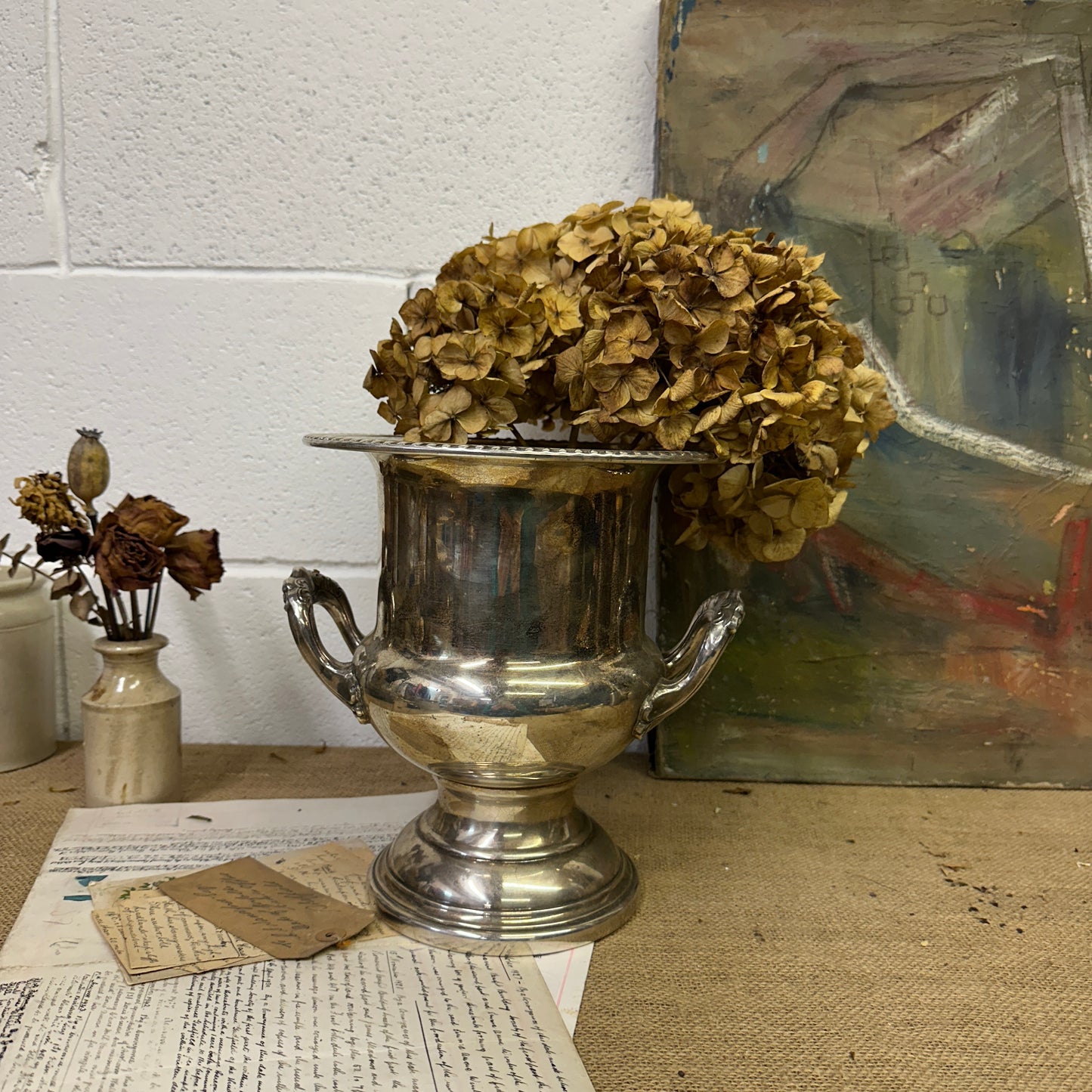 Large Silver Plated Urn