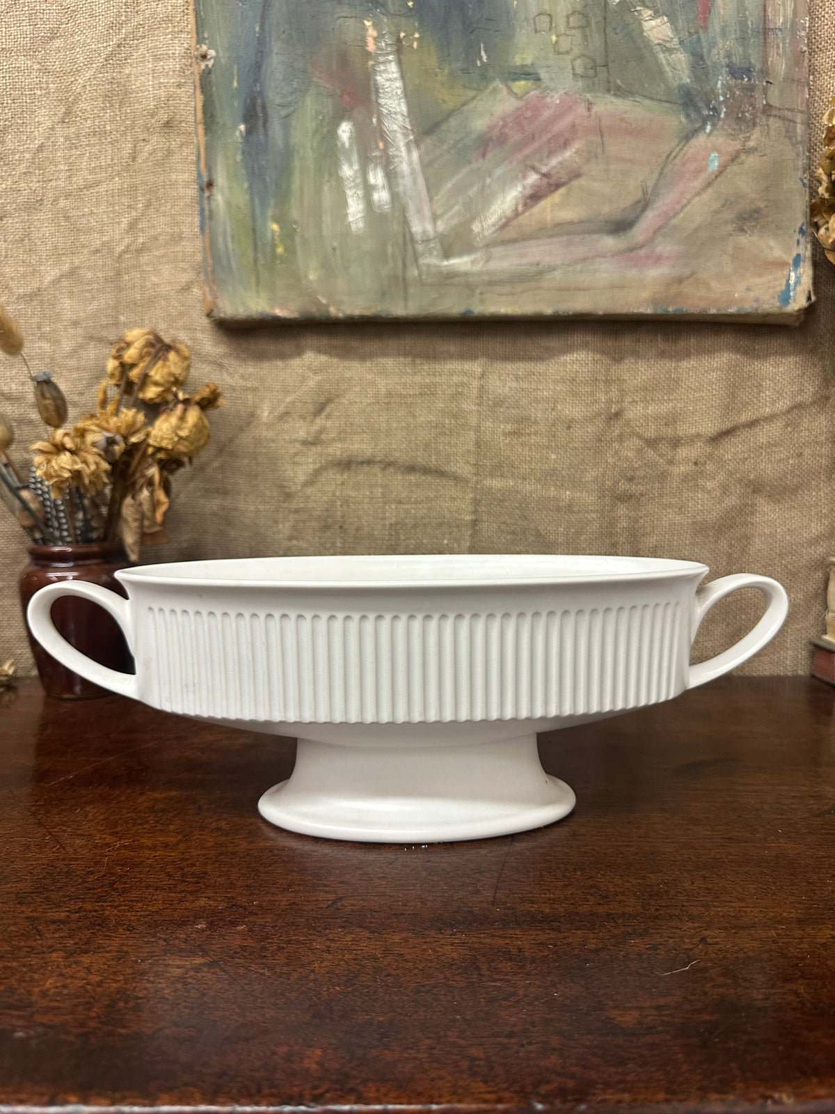 White Hornsea Doric Mantle Vase