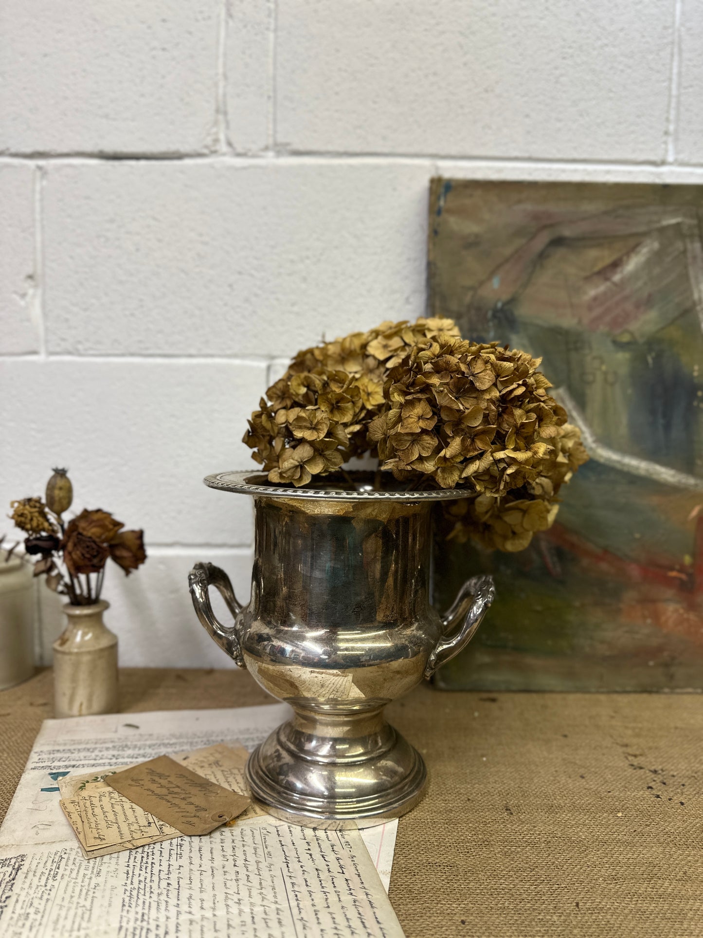 Large Silver Plated Urn