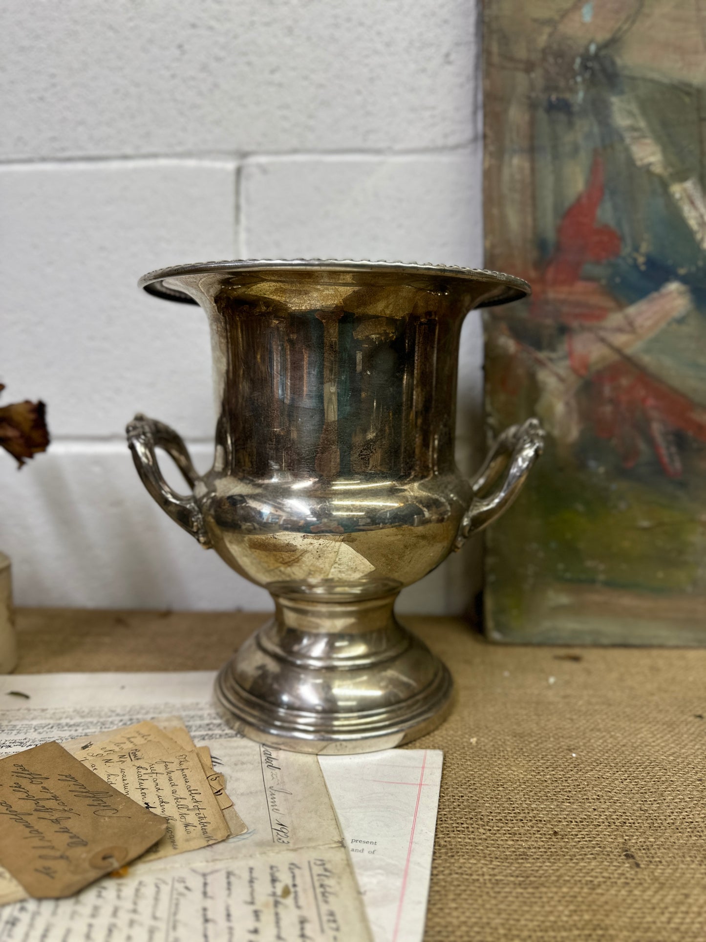 Large Silver Plated Urn