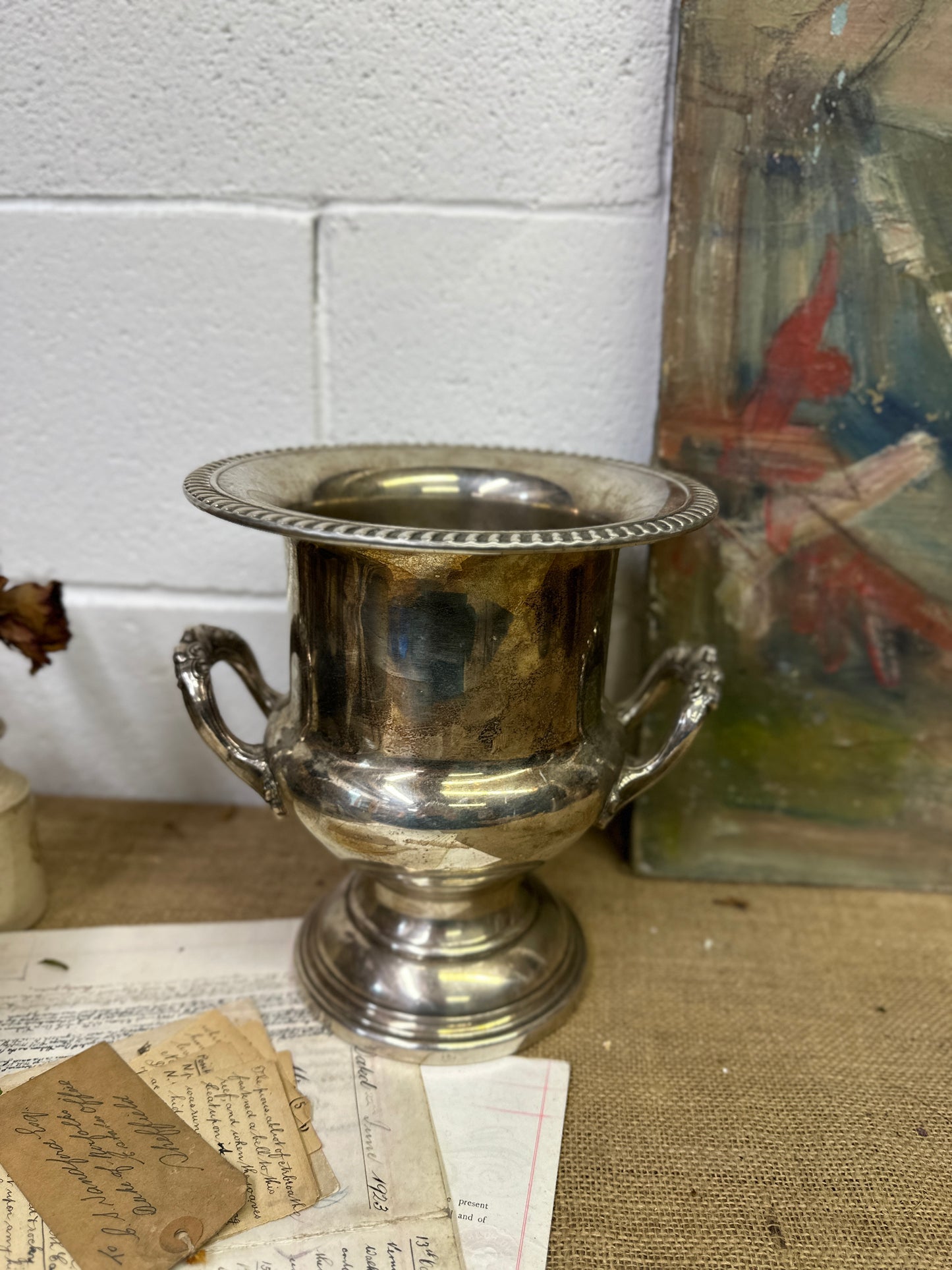 Large Silver Plated Urn