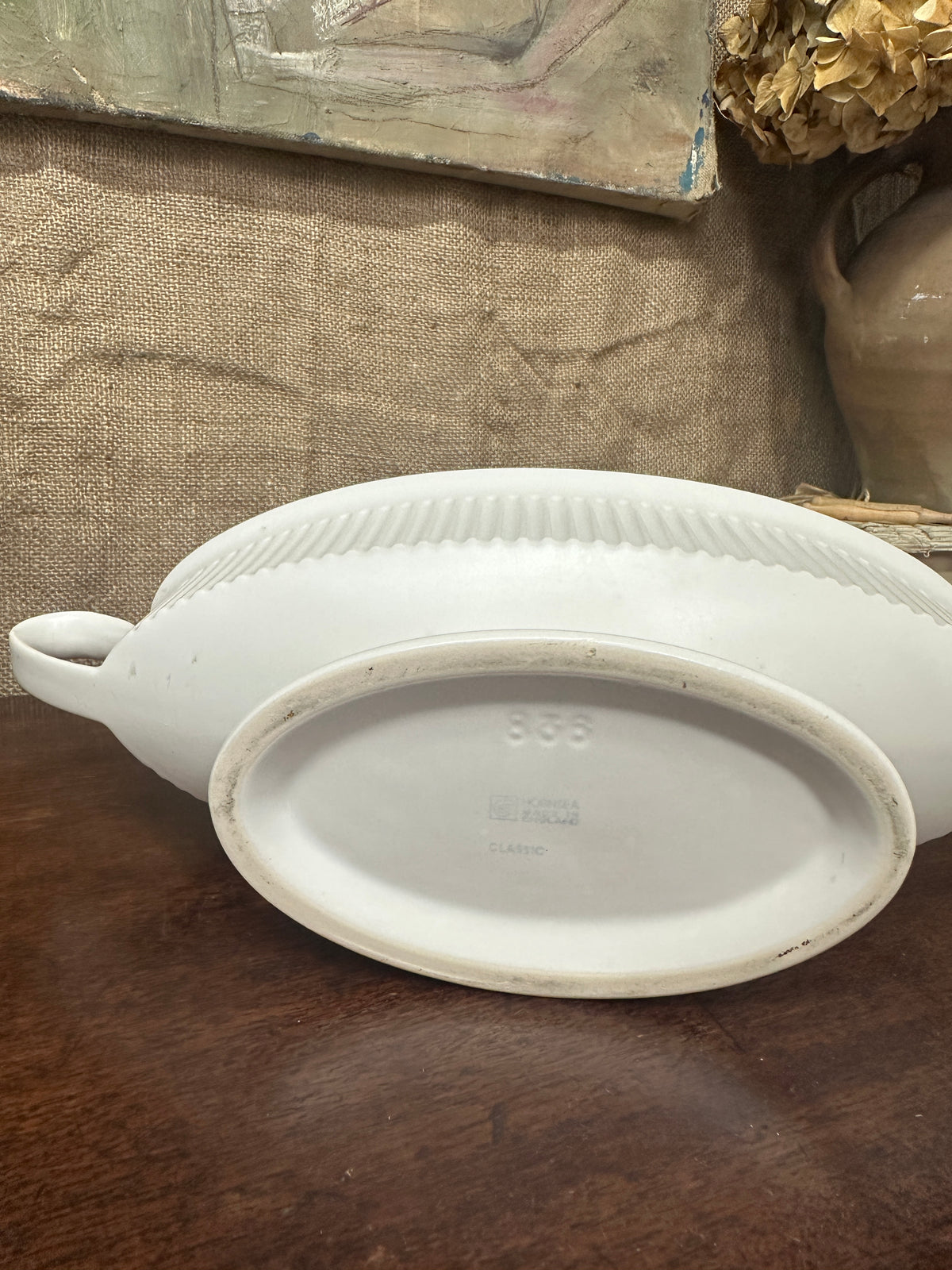 White Hornsea Doric Mantle Vase