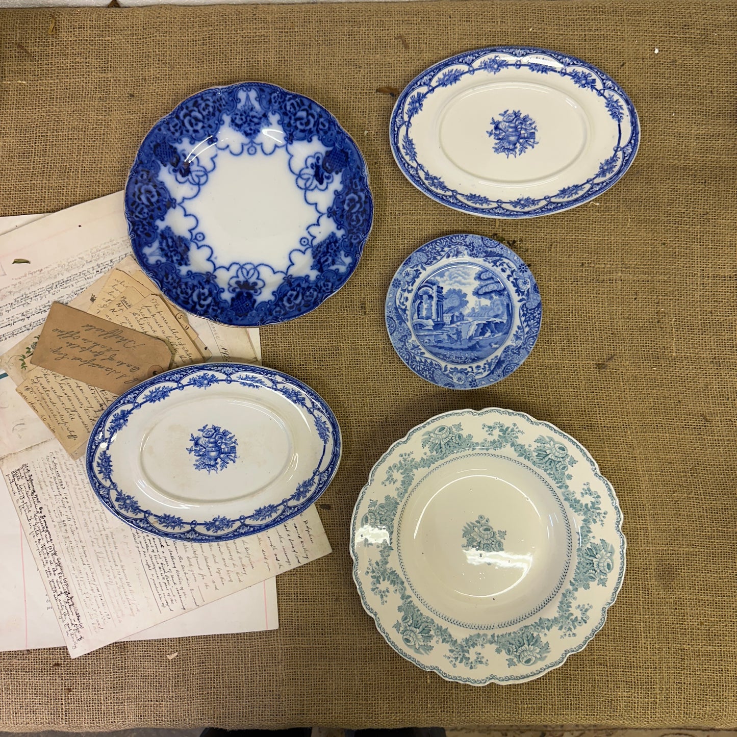 Set of Blue Antique Wall Plates