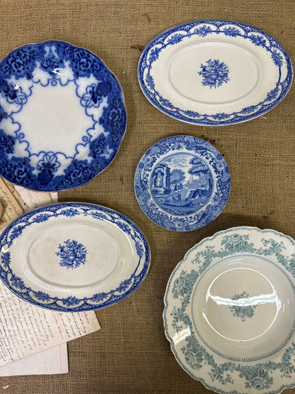 Set of Blue Antique Wall Plates