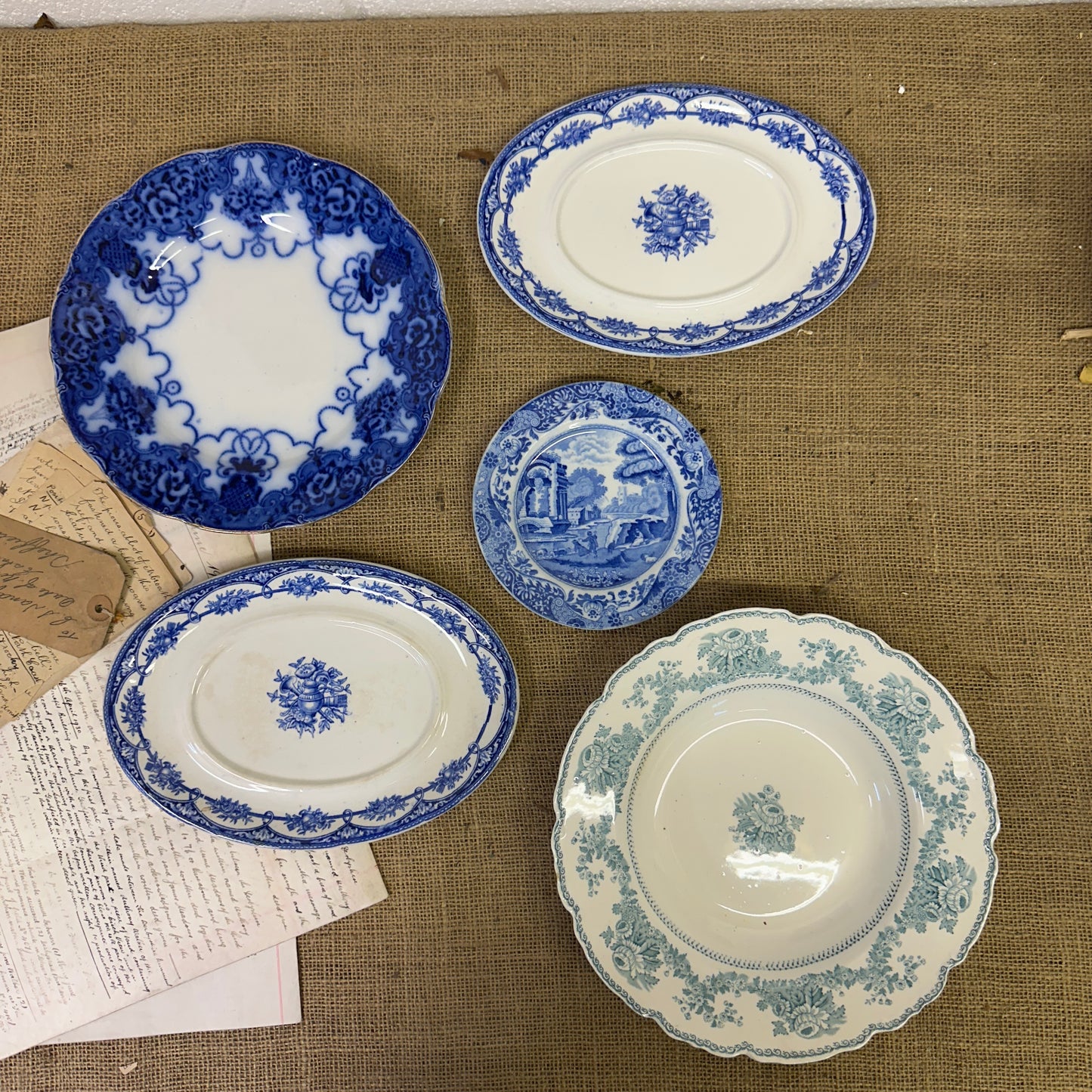 Set of Blue Antique Wall Plates