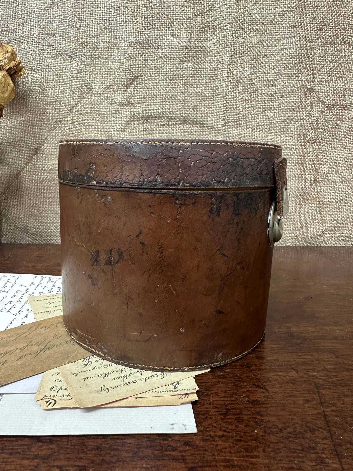 Antique Leather Collar Keepsake Box