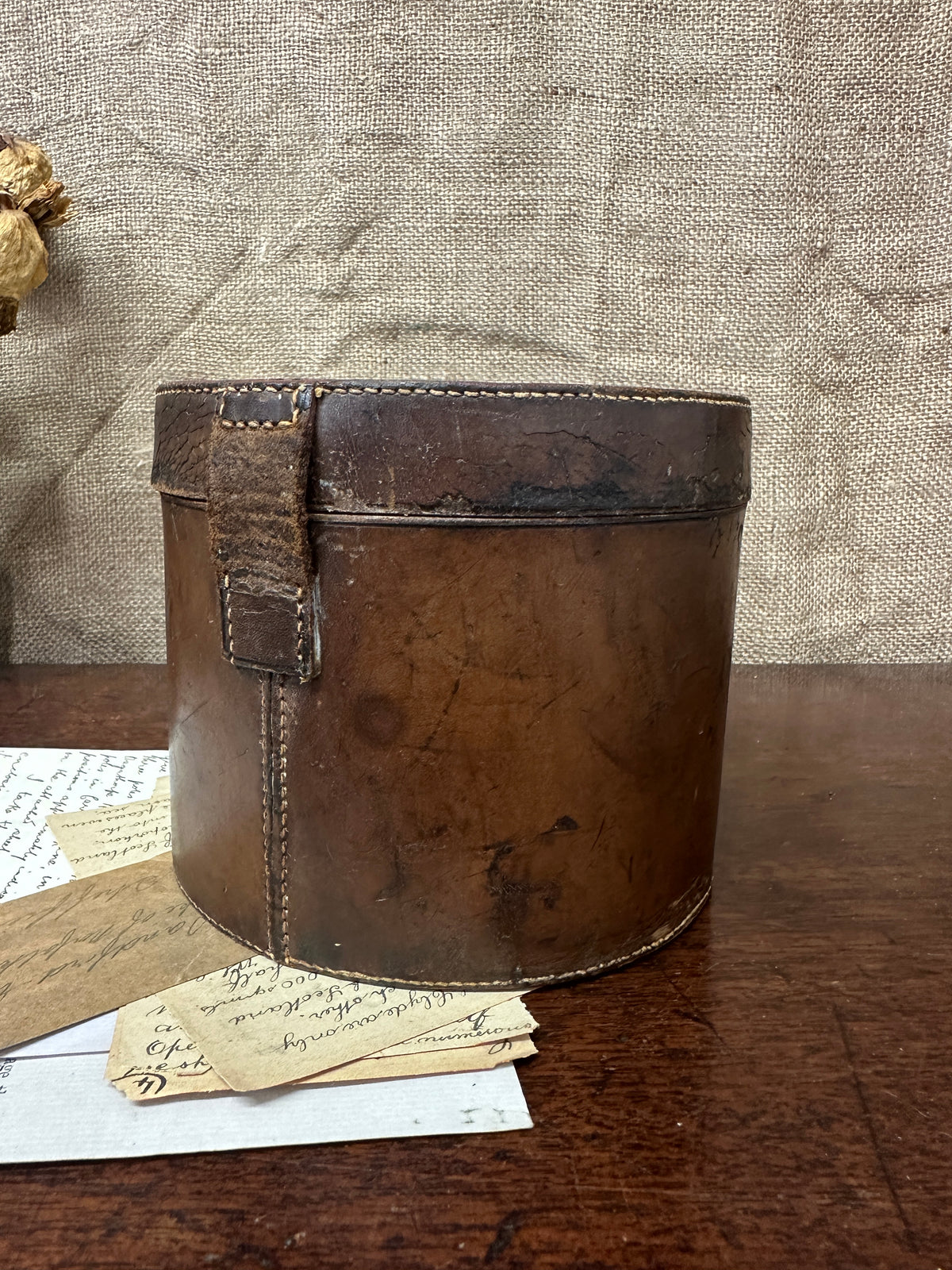 Antique Leather Collar Keepsake Box