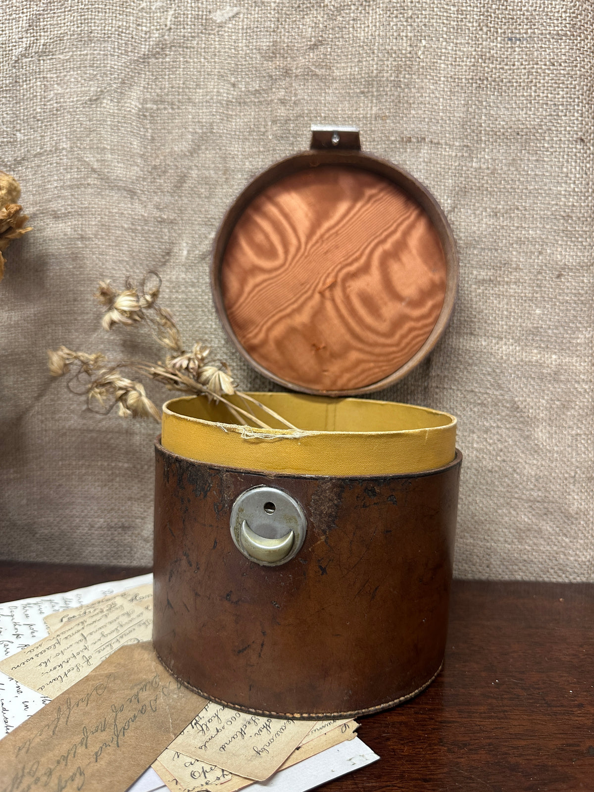 Antique Leather Collar Keepsake Box