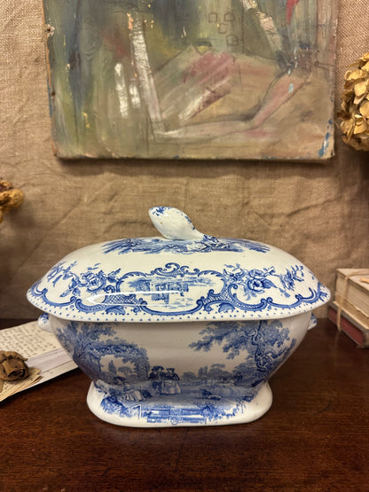 Ashworth Watteau Pattern Sauce Tureen Blue