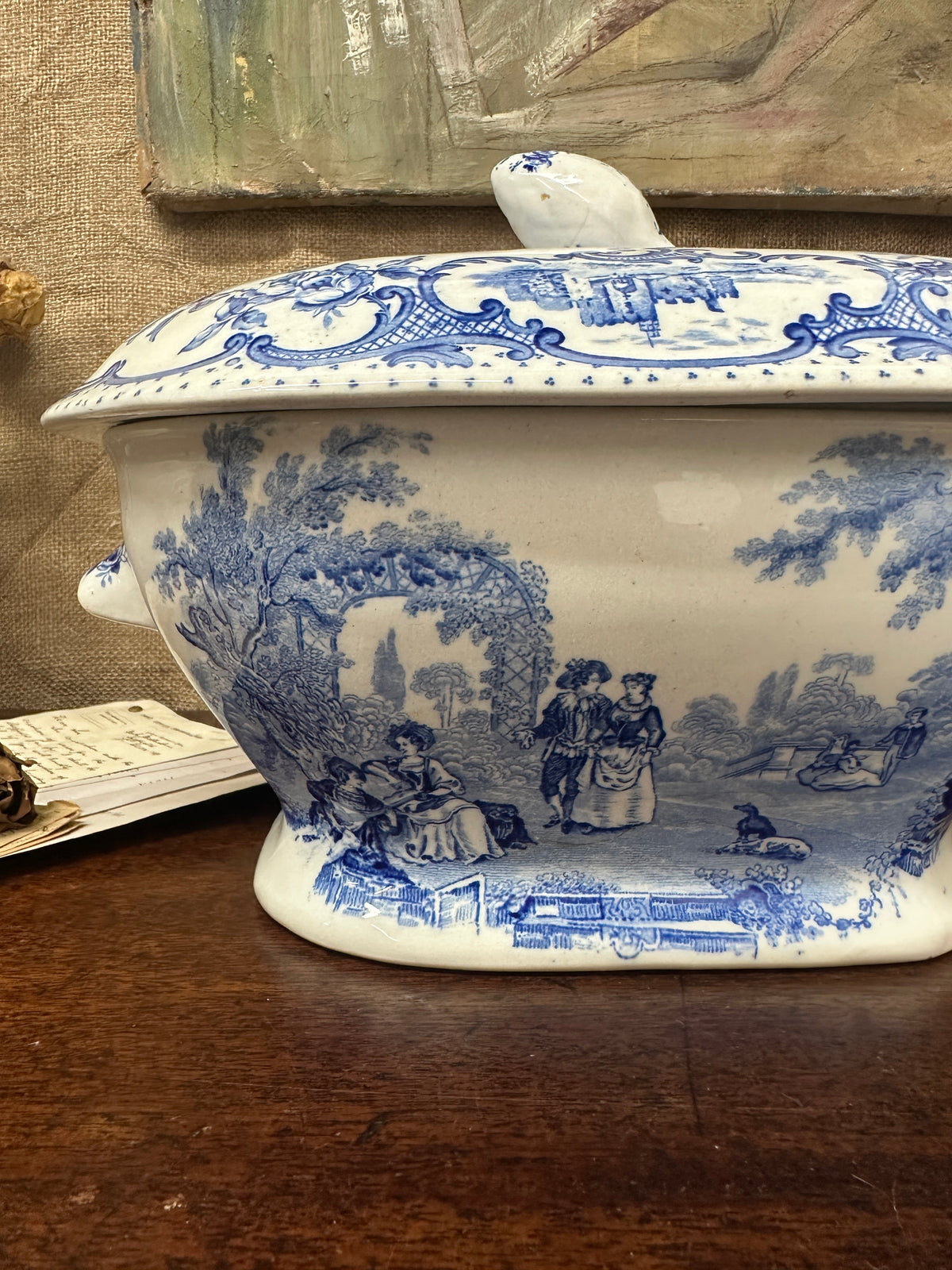 Ashworth Watteau Pattern Sauce Tureen Blue