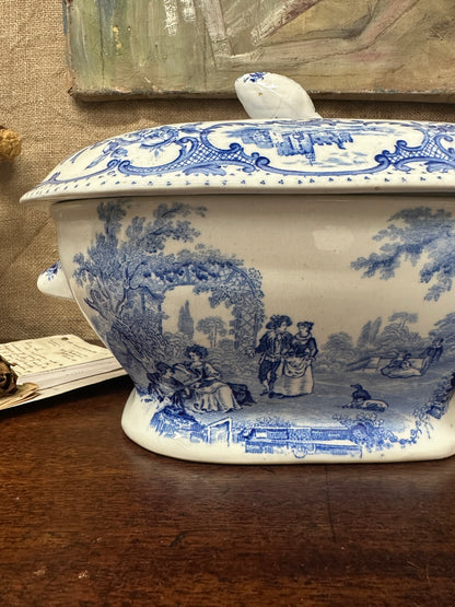 Ashworth Watteau Pattern Sauce Tureen Blue