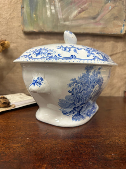 Ashworth Watteau Pattern Sauce Tureen Blue