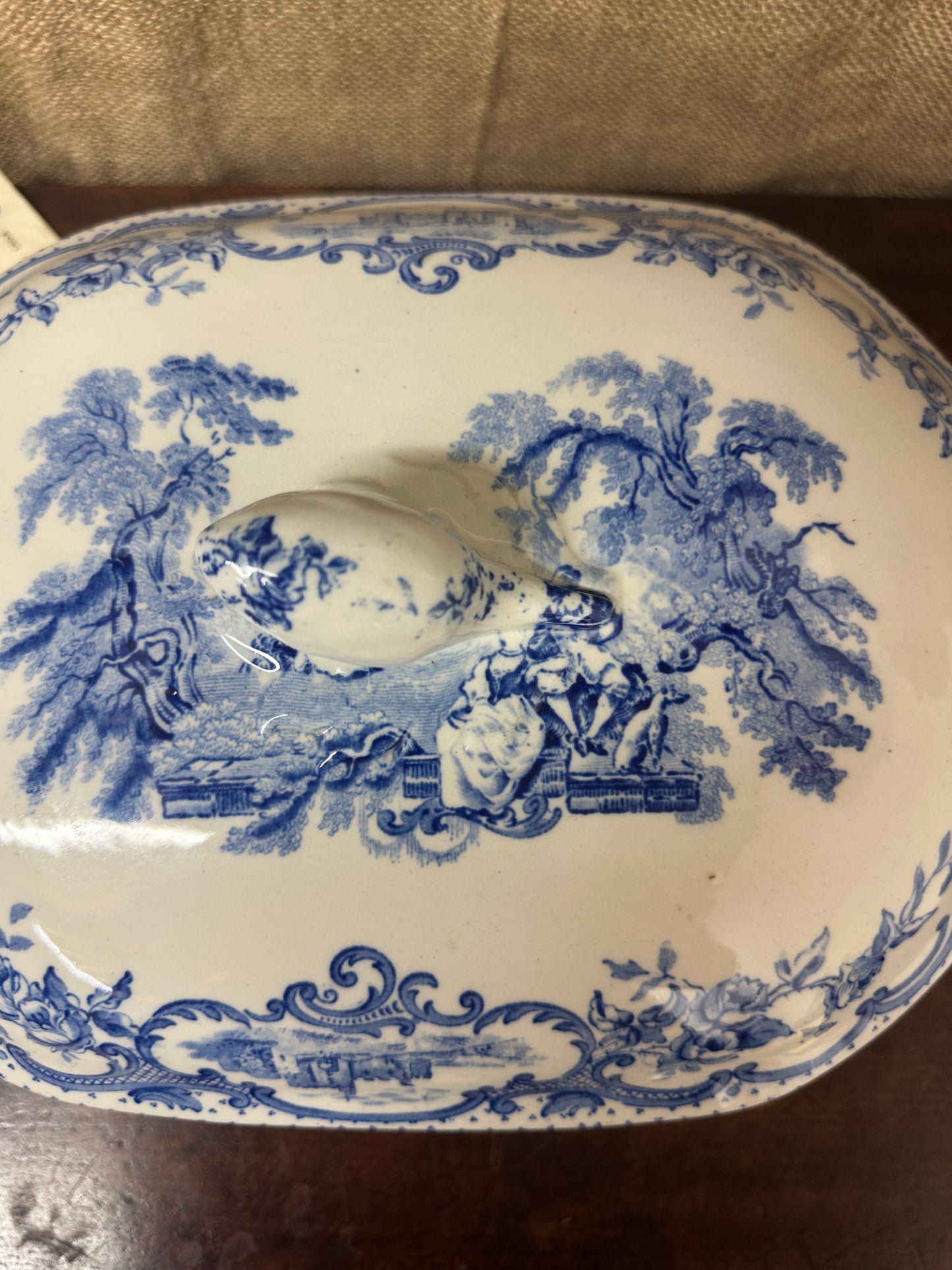 Ashworth Watteau Pattern Sauce Tureen Blue