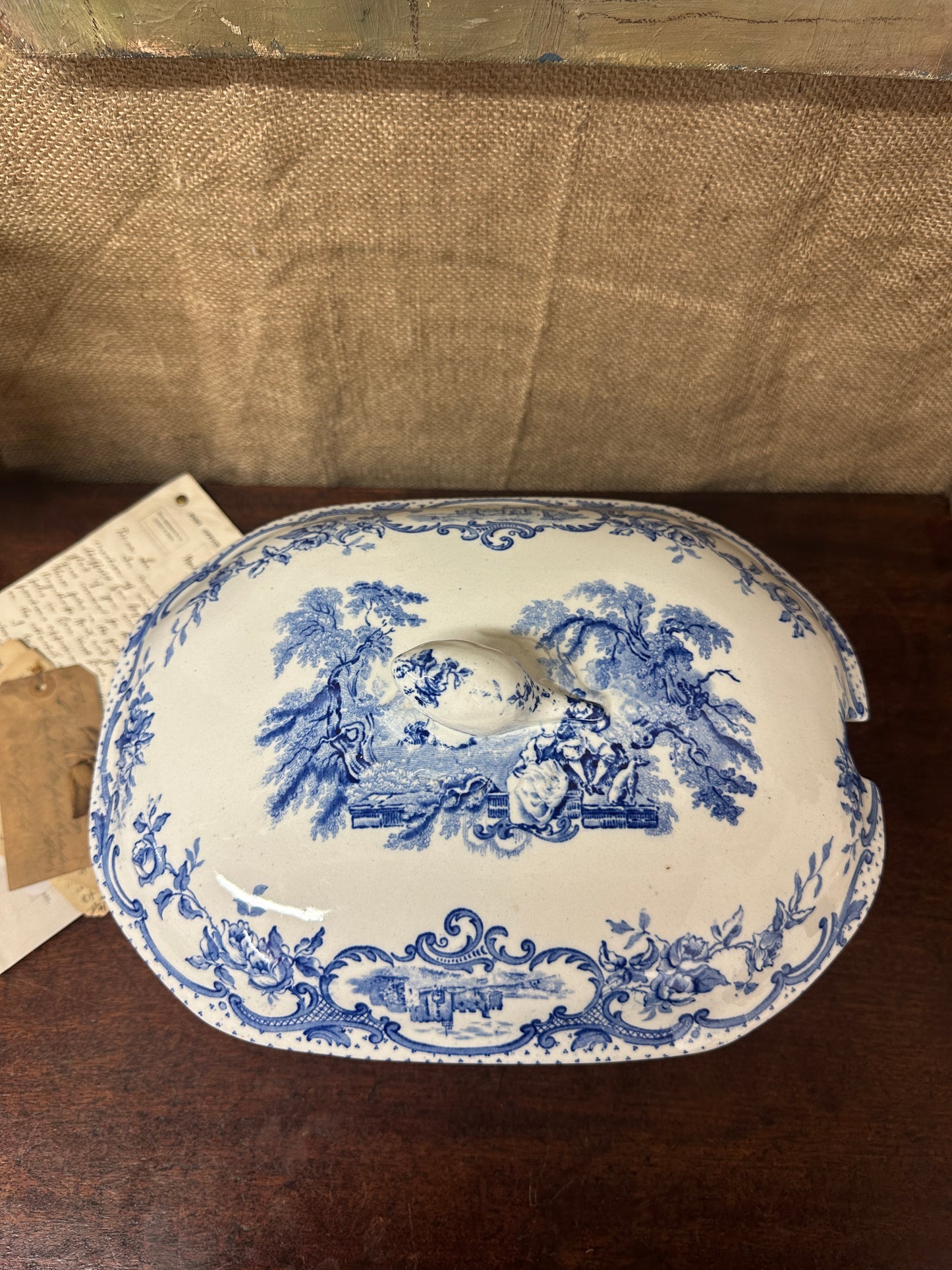 Ashworth Watteau Pattern Sauce Tureen Blue