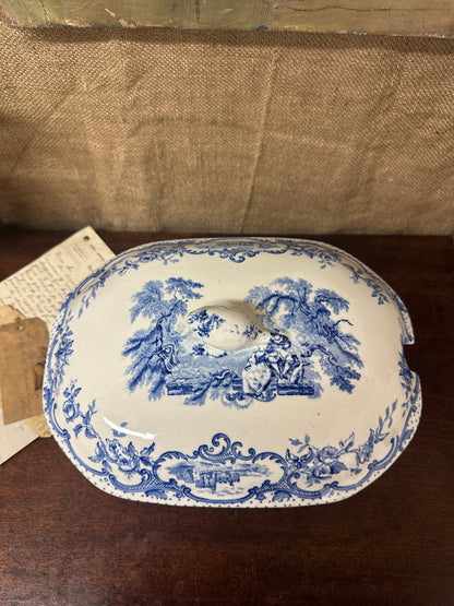 Ashworth Watteau Pattern Sauce Tureen Blue