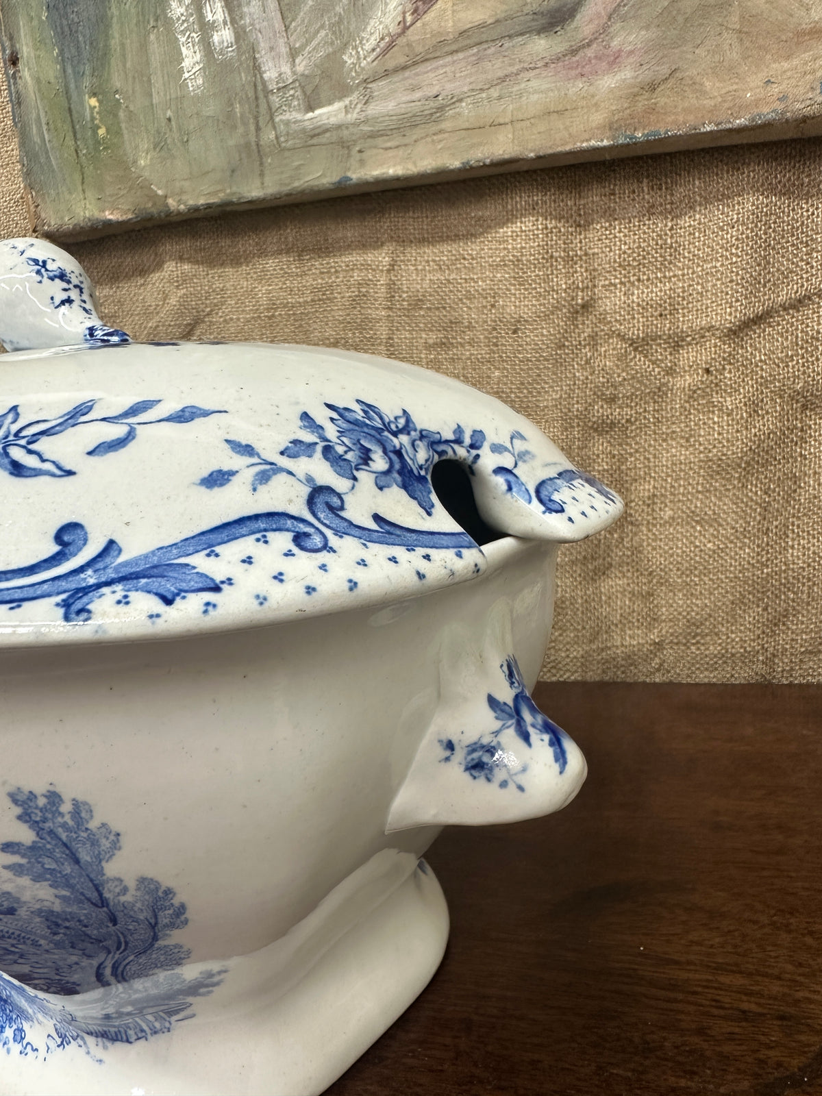Ashworth Watteau Pattern Sauce Tureen Blue