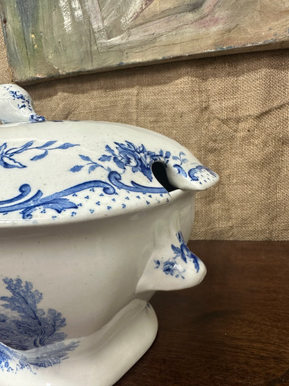 Ashworth Watteau Pattern Sauce Tureen Blue