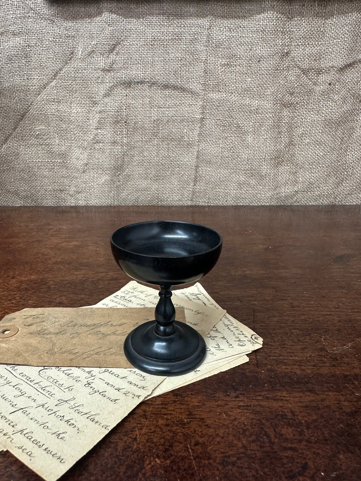 Victorian Black Ebony Trinket Dish