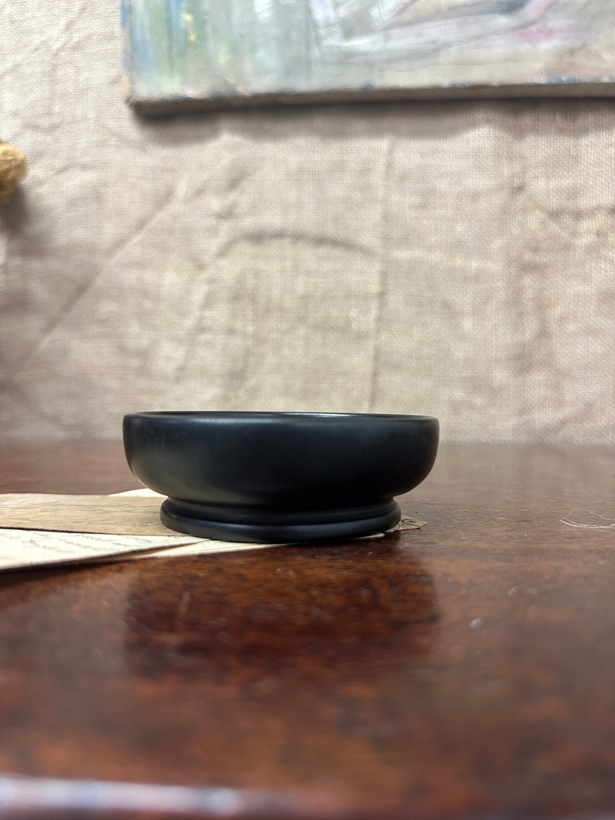 Black Victorian Ebony Trinket Dish