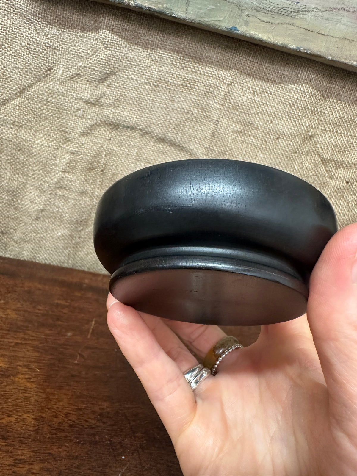 Black Victorian Ebony Trinket Dish